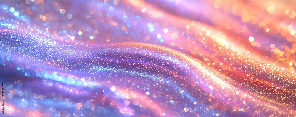 Poster Glitter abstract background concept. An abstract background featuring vibrant waves of color and sparkling glitter.