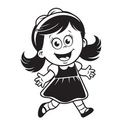 Cute happy girl vector