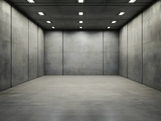 Empty Concrete Room 3D Illustration