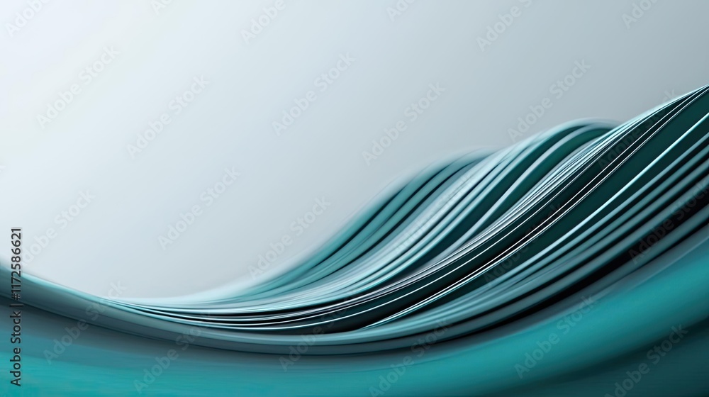 Poster waves abstract background idea. stylish abstract waves in turquoise colors creating a soothing visua
