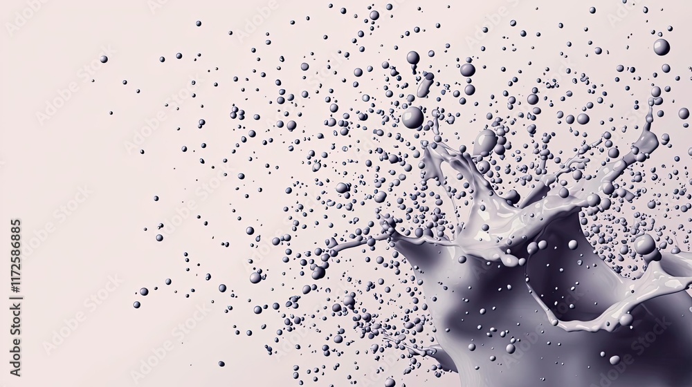 Poster Splash abstract background concept. Dynamic splash of liquid with droplets creating a stunning visual effect.