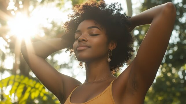 A woman practicing stretching exercises for flexibility and wellness in a calm environment