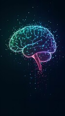 An abstract image of a "brain" made up of a network of lines and dots.