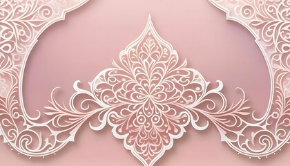 Elegant White Floral Design on Pink Background