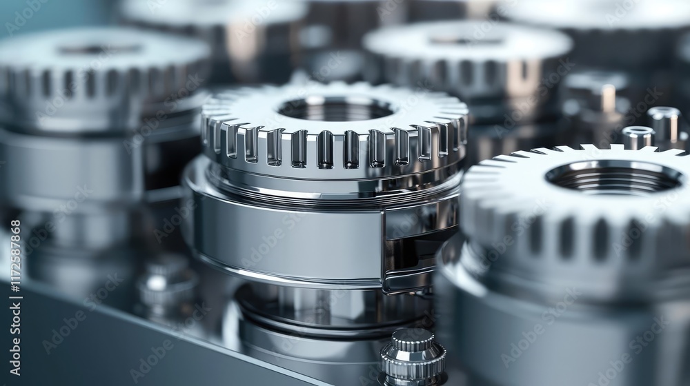 Poster metallic abstract background concept. close-up of industrial gears showcasing precision engineering 