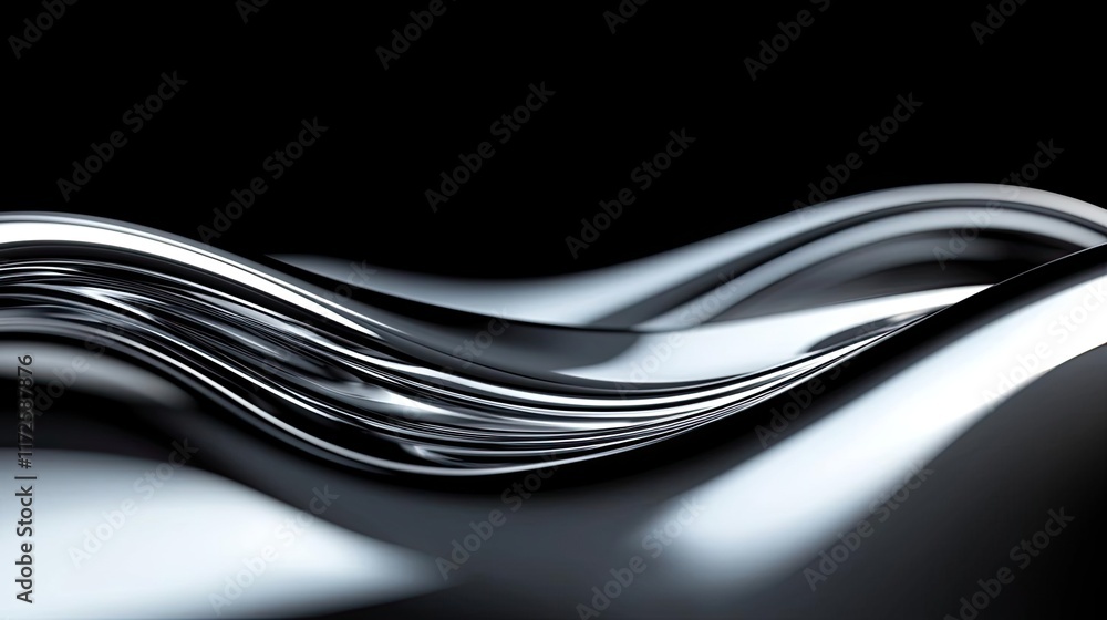 Poster metallic abstract background concept. a sleek, abstract representation of flowing metallic waves on 