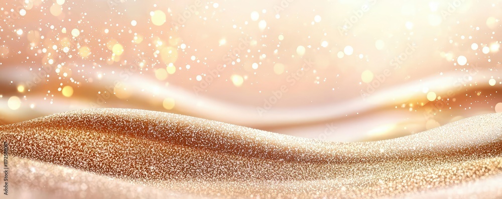 Aufkleber Glitter abstract background concept. Elegant abstract background with soft waves and sparkling golden lights.