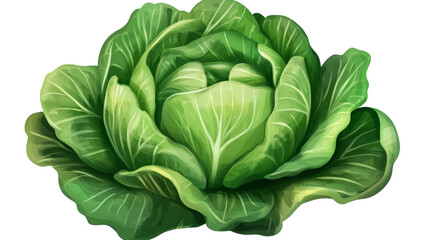 Obraz premium Fresh green cabbage isolated on white transparent background