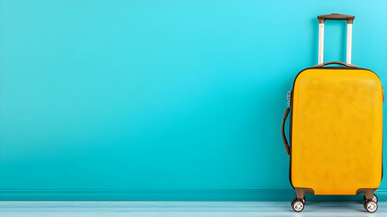 Yellow Suitcase Travel 3D Illustration