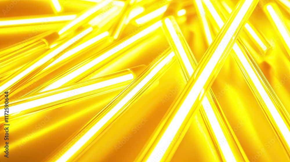 Aufkleber Neon abstract background idea. Abstract close-up of glowing yellow neon lights creating a vibrant visual effect.