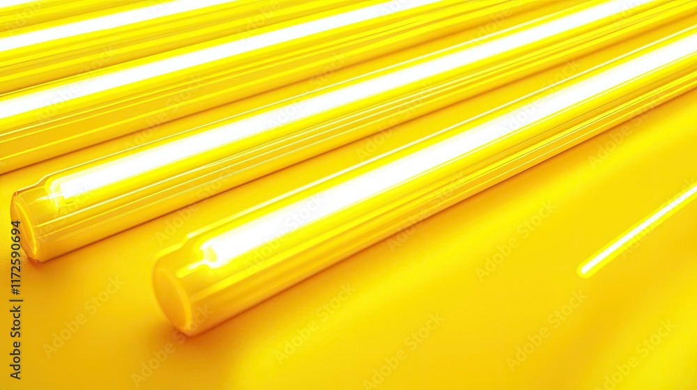 Poster neon abstract background idea. close-up of luminous yellow neon tubes showcasing bright illumination