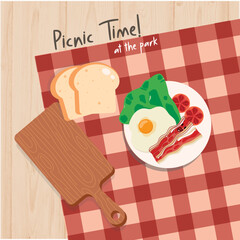 Outdoor Picnic at the Park - High-Quality JPEG Illustration