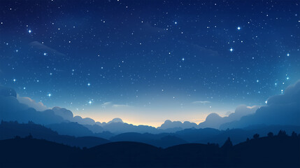 Beautiful Starry Sky at Night with a Serene Background