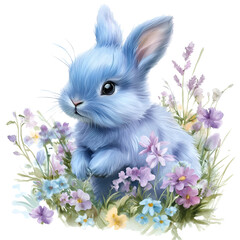 Pastel Easter Garden Clipart Vector Illustration