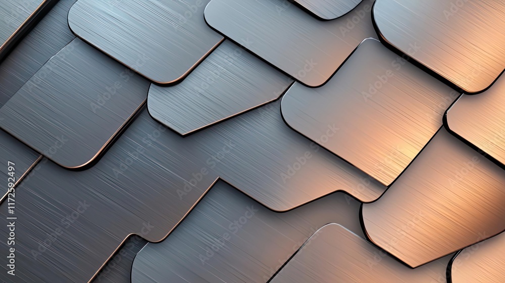 Poster metallic abstract background concept. close-up of modern metallic tiles with a sleek and stylish des