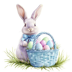 Pastel Easter Garden Clipart Vector Illustration