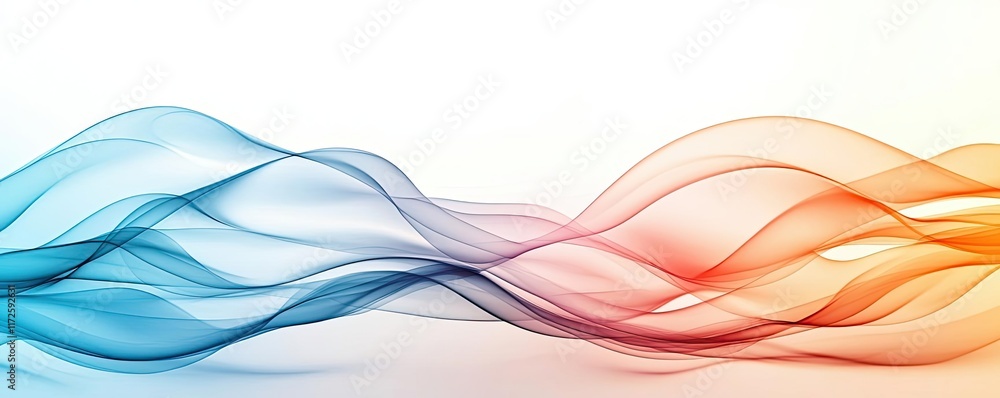 Poster Waves abstract background idea. Abstract wavy lines in soft colors create a modern, vibrant design element.