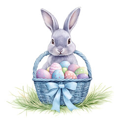 Pastel Easter Garden Clipart Vector Illustration
