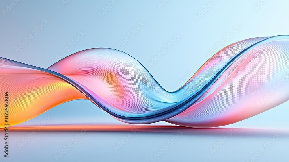 Aufkleber Waves abstract background idea. Abstract wavy shapes in vibrant colors create a dynamic visual effect.
