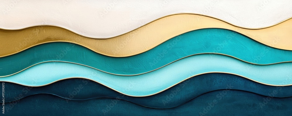 Poster Waves abstract background idea. Abstract wave patterns in soothing colors create a calming visual experience.