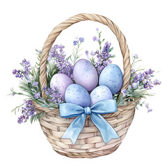 Pastel Easter Garden Clipart Vector Illustration