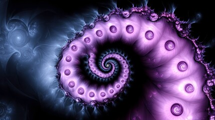 Elegant spiral patterns abstract art digital artwork dark environment fractal design concept