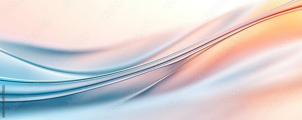 Poster Waves abstract background idea. Soft waves blend in pastel colors for a serene and calming background image.