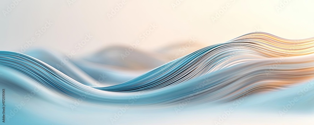 Poster waves abstract background idea. abstract waves in blue and orange tones evoke a sense of calm and fl