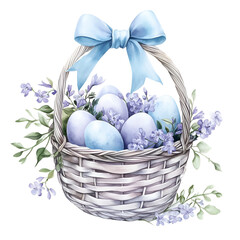 Pastel Easter Garden Clipart Vector Illustration