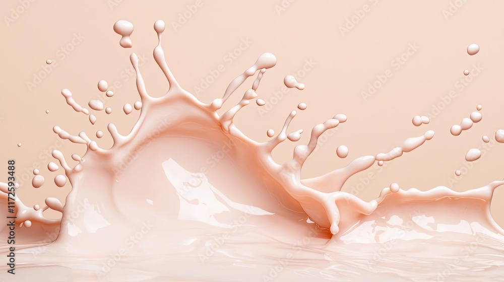 Poster splash abstract background concept. delicious milk splash with creamy texture against a light backgr