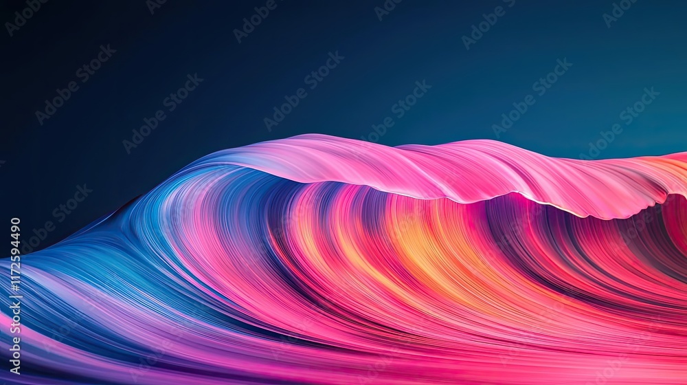 Poster waves abstract background idea. vibrant abstract waves in shades of pink, blue, and orange create a 
