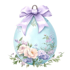 Pastel Easter Garden Clipart Vector Illustration