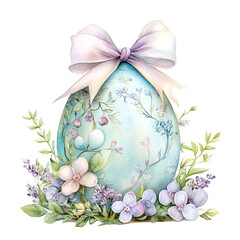 Pastel Easter Garden Clipart Vector Illustration