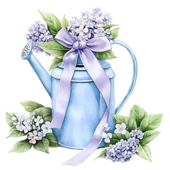 Pastel Easter Garden Clipart Vector Illustration