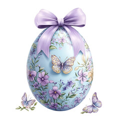 Pastel Easter Garden Clipart Vector Illustration