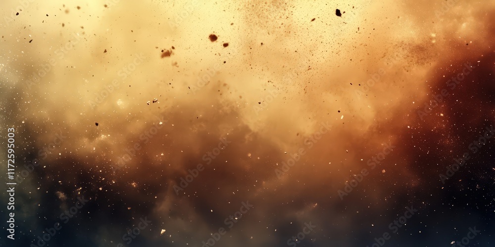 Poster stunning abstract illustration of an explosion capturing the chaos of a natural disaster with dynami