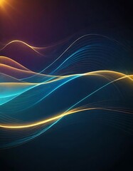 Abstract Blue and Gold Wave Light Abstract
