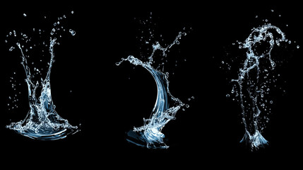 Water splash set isolated