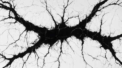 Obraz premium Abstract neural network design digital art conceptual visualization white background top-down perspective