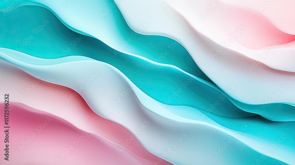 Aufkleber Waves abstract background idea. Abstract wave patterns in pastel colors create a visually soothing background.