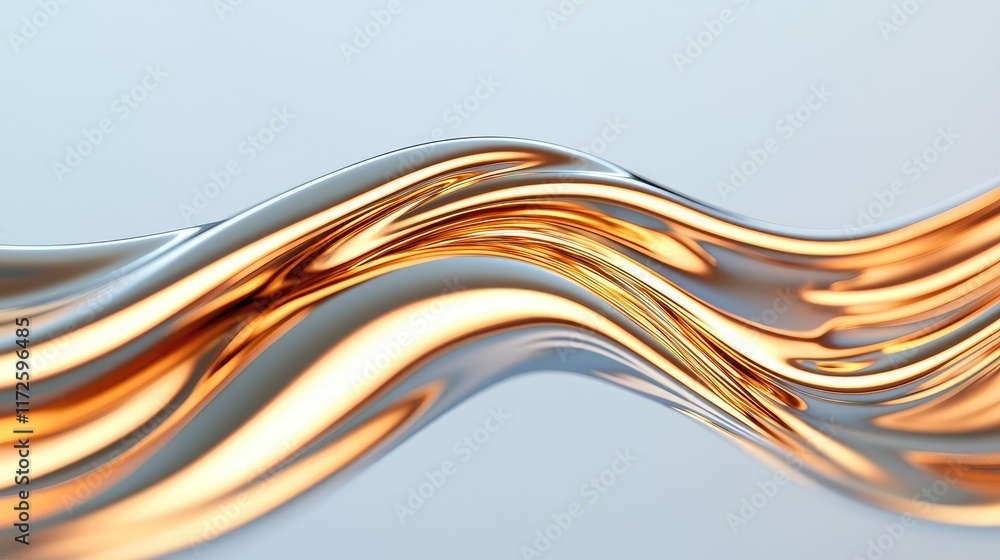 Aufkleber Splash abstract background concept. Abstract design featuring flowing metallic waves with a warm, glossy finish.