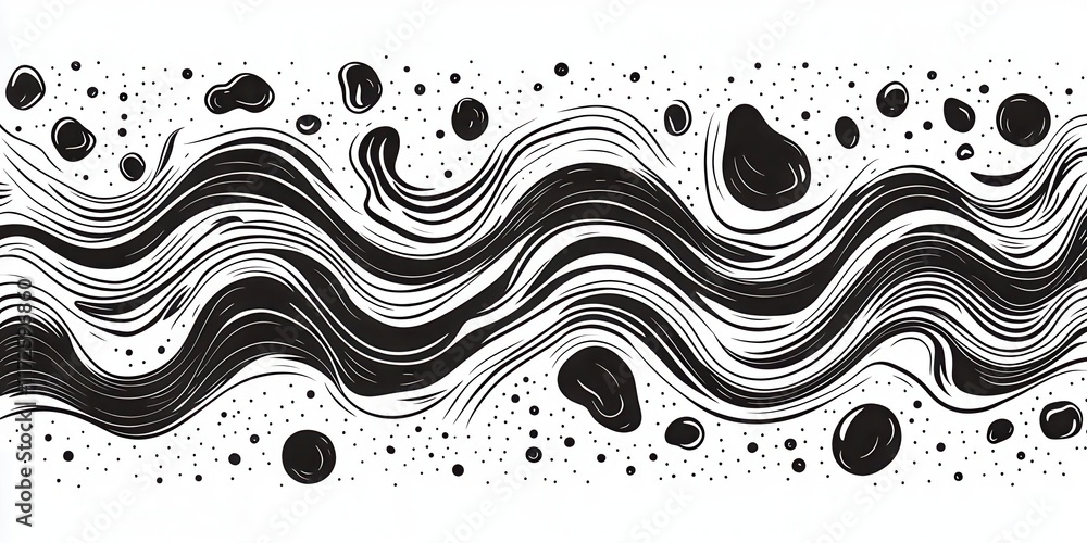 Poster comic-style squiggly lines representing wind or motion add a playful touch to animated designs, maki