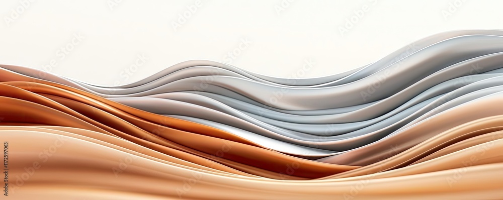 Poster Waves abstract background idea. Abstract wave patterns in warm tones create a soothing and modern visual experience.