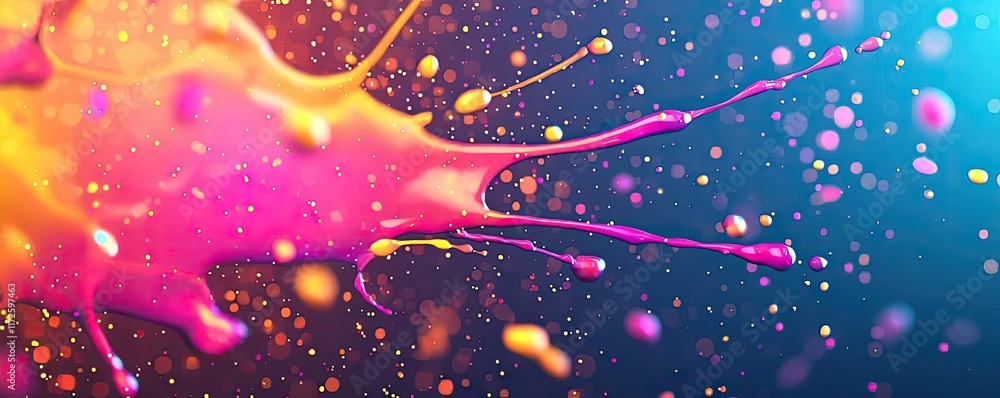 Poster Splash abstract background concept. Colorful paint splash creating a dynamic and vibrant artistic background.