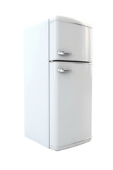 Modern Fridge Freezer refrigerator. Closed fridge. isolated on white background. 