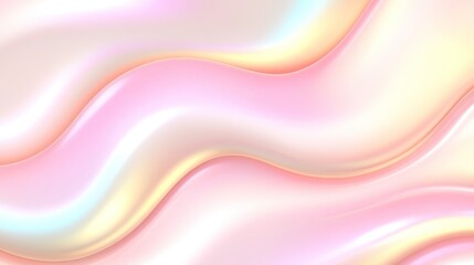 Obraz premium Abstract colorful waves digital art soft pastel tones smooth textures contemporary design visual aesthetics