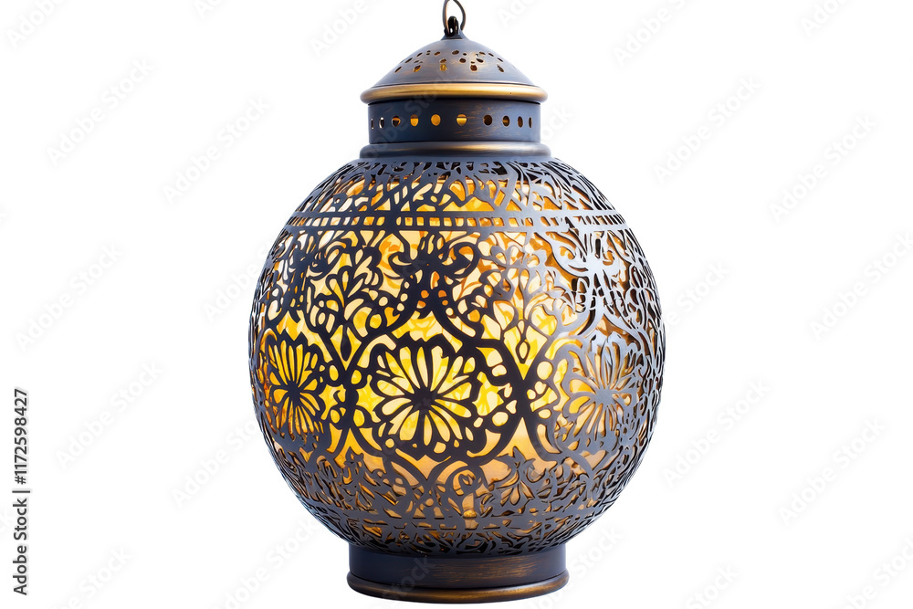 Aufkleber a decorative lantern featuring intricate floral patterns and a warm glow emanating from within.