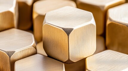 Fototapeta premium Exploring hexagonal metallic shapes industrial setting product photography detailed view contemporary design concepts