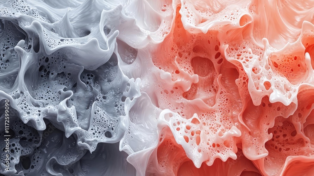 Aufkleber Splash abstract background concept. Abstract colors blend, creating a dynamic fluid texture with bubbles and waves.