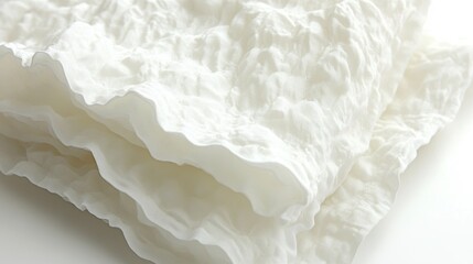 Obraz premium Textured white material artistry studio setting photography soft lighting macro perspective artistic concept